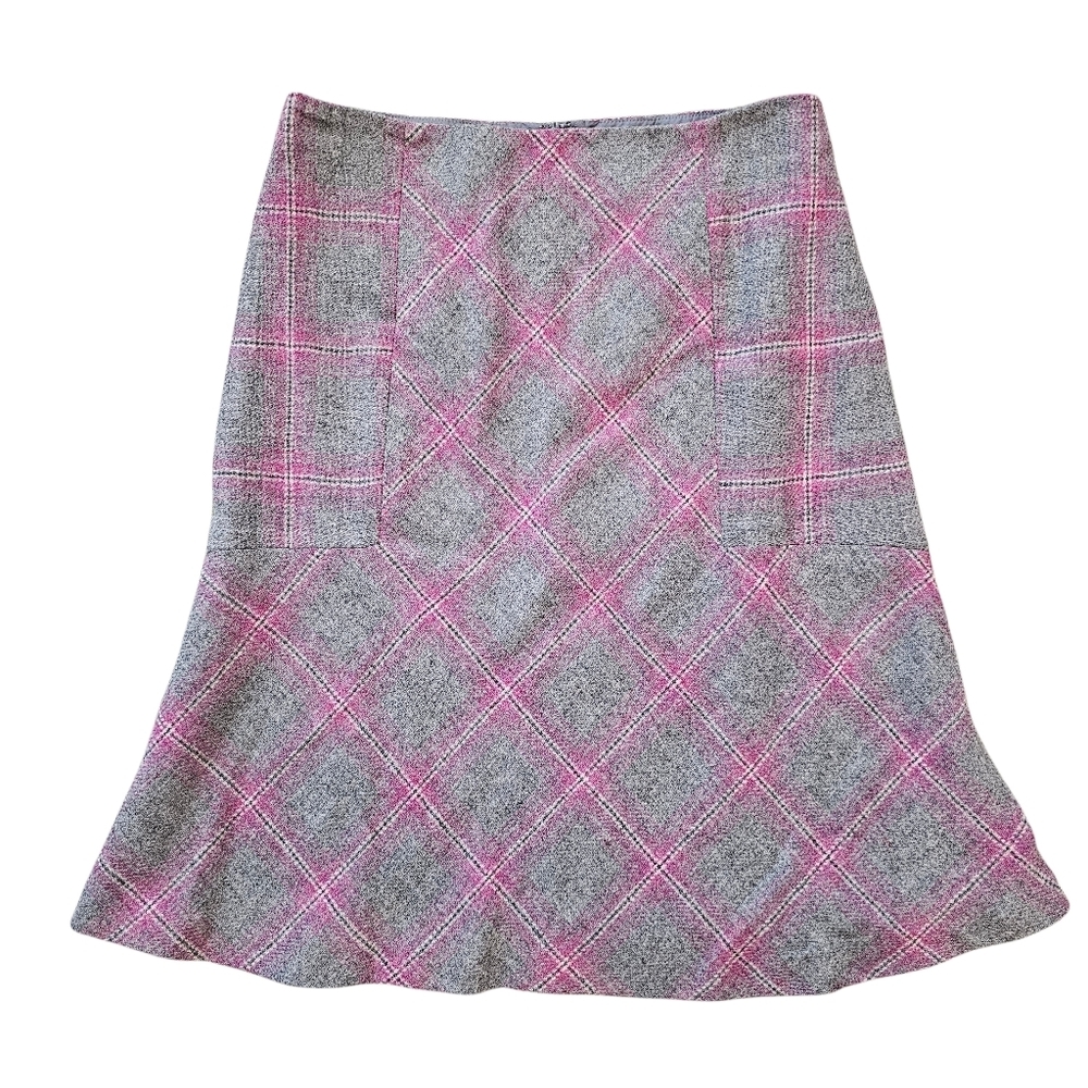 Vintage New Talbots Gray and Pink wool Blend Skirt